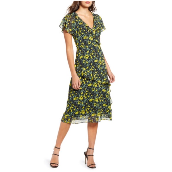 Favor Flutter Sleeve Midi Dress 